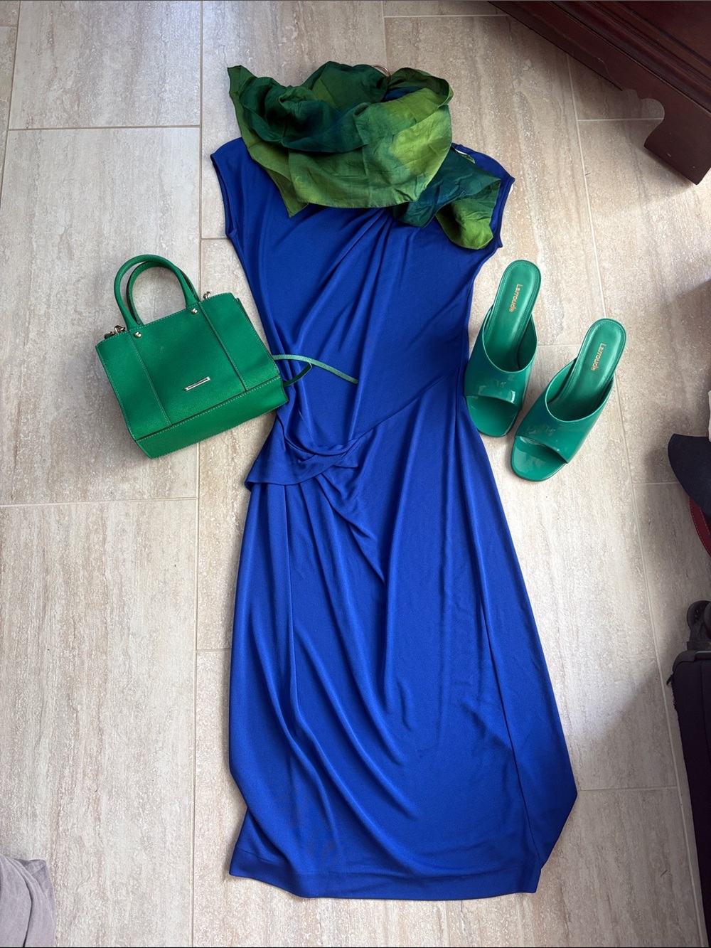Etro Royal Blue Midi Dress with Knot Detail